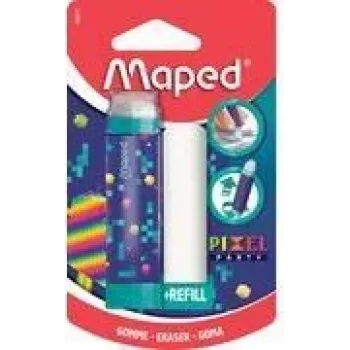 Maped Pixel Party eraser with refill, lipstick style, blister pack 152015