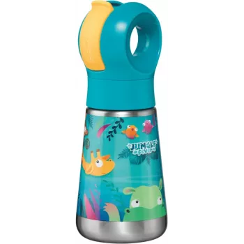 Maped PICNIK Jungle Fever Insulated Water Bottle 350 ml Stainless Steel Turquoise with Straw