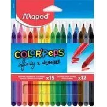Maped INFINITY & COLOR'PEPS combined art set, 27 pieces, assorted colours, cardboard case 984744