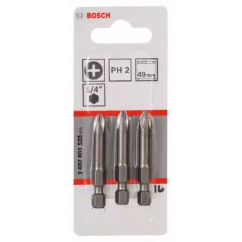 Bosch Professional Extra Hard Phillips PH2 49mm screwdriver bits 3-Pack 2607001528