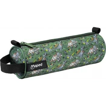 Maped Dinosaur Roll-Up Pencil Case, Neoprene, Green/Black, Zip, 1 Piece 932909
