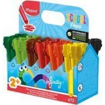 Maped Color'Peps Infinity triangular coloured pencil set, 72 different colours, solid leads, break-resistant, lasts 8x longer than jumbo coloured pencils 864602