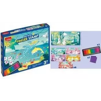 Maped Creativ My First Finger Stamp Set, 8 Pieces, Stamp Pad with 7 Finger Paints, from 3 Years 906903