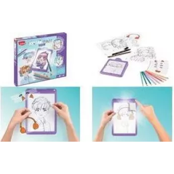 Maped Creativ LED light table AVATAR MANGA, purple, battery-operated, A5 drawing board with manga templates 907076
