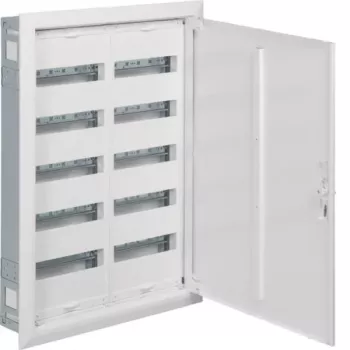 HAGER FWU52S Flush-Mounted Distribution Board, 120 PLE, 5 Rows, IP30, Class II, White
