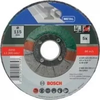 Bosch A 30 S BF cutting disc, 115 mm x 1.0 mm x 22.23 mm, depressed centre, 5 pieces 2609256332