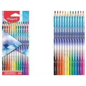 Maped ARCTIC triangular coloured pencils, 12 different colours, soft break-resistant lead, cardboard case 831734