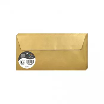 Clairefontaine Pollen DL Envelope, Gold, 120 g/m², pH-Neutral, Acid-Free, 110 x 220 mm, 1 Piece 50085C