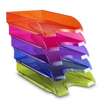 CEP HAPPY Letter Tray DIN A4, Assorted Colour, Polystyrene, Stackable, Wide Grip Cutout, 1 Piece 1020050811