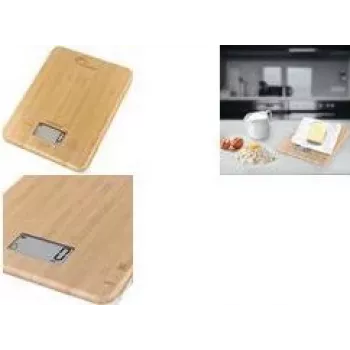 Little Balance LB 8543 Slim Electronic Kitchen Scale Made of Bamboo with LCD Display, 5 kg Capacity, 1 g Accuracy