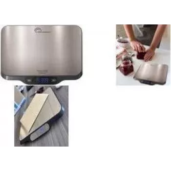 Little Balance LB 8705 c-Parfait Rechargeable Digital Kitchen Scale with USB-C, 5 kg, 1 g Accuracy, battery-free, LCD
