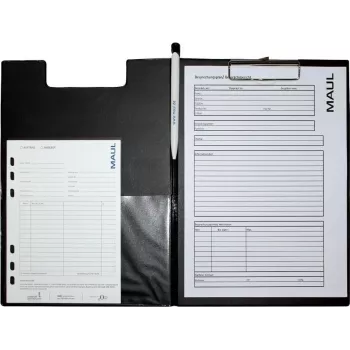 MAUL A4 Clipboard Folder with Film Cover, Black 23392-90
