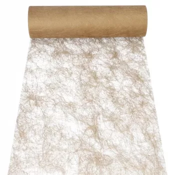 PAPSTAR Sizoflor table runner/decorative ribbon, gold, 75% polyester, 25% polyamide, waterproof, 1 piece (37063)