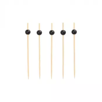 PAPSTAR Finger Food Skewers Black Pearl, 125 mm, Bamboo, 200 Pieces 11300