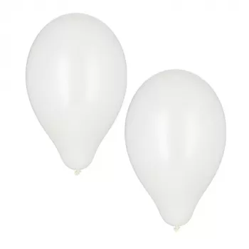 PAPSTAR white latex balloons, 250 mm diameter, 100-Pack, helium suitable 18956