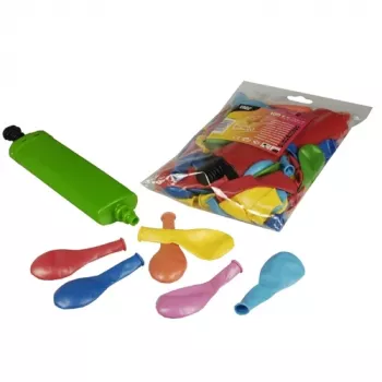 PAPSTAR balloons with pump, various colours, 220 mm diameter, 1 set (19328)