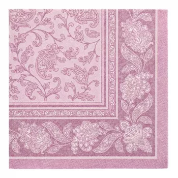 PAPSTAR ROYAL Collection Ornaments napkins, purple, 4-Ply, 400 x 400 mm, 1/4 fold, 50 pieces 37025