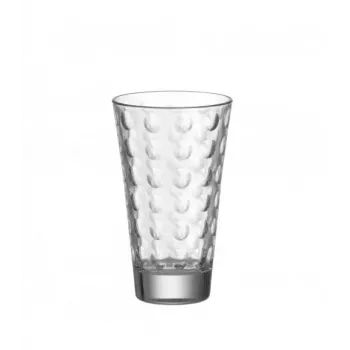 Esmeyer Leonardo OPTIC Drinking Glasses Set, 300 ml, Inner Relief Decor, Conical, 130 mm Height, 6 Pieces 410-749