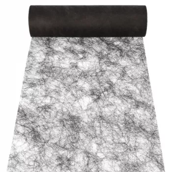 PAPSTAR decorative ribbon Sizoflor, 25 m x 30 cm, waterproof, 75 % polyester / 25 % polyamide, black (37060)