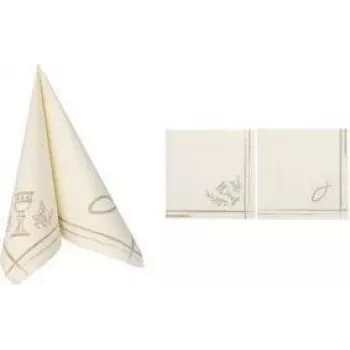 PAPSTAR napkins ROYAL Collection Communion / Confirmation, 40 x 40 cm, 1/4 fold, 3-Ply, premium tissue, white, 50 pieces (37042)