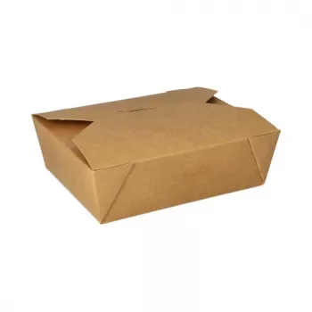 Papstar 87611 disposable food container made from cardboard with PLA coating, brown, 1000 ml (100 pieces)