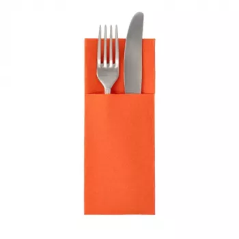 PAPSTAR ROYAL Collection napkin bag in nectarine, premium fabric-like tissue, 1 piece (37329)