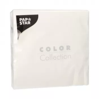 PAPSTAR lunch napkins, 330 x 330 mm, 1-Ply, white, 1/4 fold, tissue, embossed - 1 pack (12300)