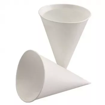 PAPSTAR Sugarcane Paper Cone Cup 150 ml, White, 85 mm Diameter, 115 mm Height (88619)