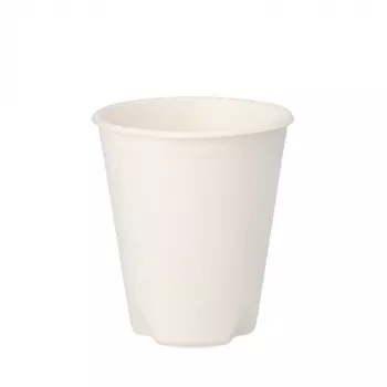 PAPSTAR pure sugarcane drinking cup 0.2 L, white, 12-Pack, compostable and microwave-safe 89853