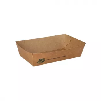 PAPSTAR French Fries Trays pure 100% Fair, medium, 8.5 x 13.5 cm, fresh fibre cardboard, brown, 80 pieces (87243)