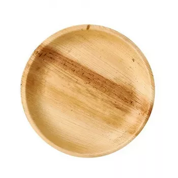Papstar pure 87960 Palm Leaf Plate, round, 23 cm, brown, 25 pieces