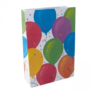 PAPSTAR Party Paper Bags Balloon, 190 x 280 x 70 mm, block bottom, side gusset 70 mm, 1 piece (88377)