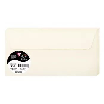 Pollen by Clairefontaine DL Envelope, Natural White 120 g/m², 110 x 220 mm, pH-Neutral, Acid-Free, 1 Piece (56030C)