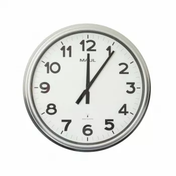 MAUL MAULride Radio-Controlled Wall Clock, 610 mm Diameter, Silver Plastic Frame 9056195