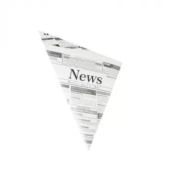 PAPSTAR Newsprint Paper Cone, 270 x 190 x 190 mm, parchment substitute, 40 g/m², 125 g filling capacity, 1 piece 86053