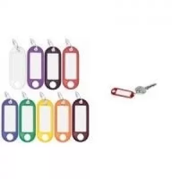 WEDO Keyring with Ring, 18 mm Diameter, Purple Plastic Housing, White Writable Replaceable Label 262 801808