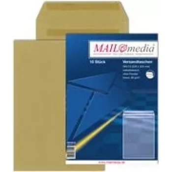MAILMEDIA Elepa C4 Mailing Bags, Self-Adhesive, 90 g/m², Brown, 50 Pieces 30002518
