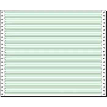 SIGEL 12370 Continuous Paper, Single Perforation, Green Lines, 305 x 375 mm, 60 g/m², 2000 Sheets