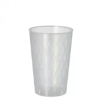 PAPSTAR Reusable Cup, 0.25 L, Transparent, 40-Pack, Diameter 70 mm, Height 105 mm, Dishwasher-Safe (89820)