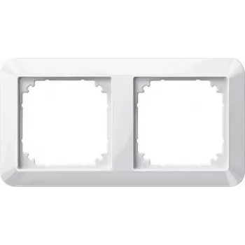 Merten System M 2-Gang frame, Polar White Glossy 389219
