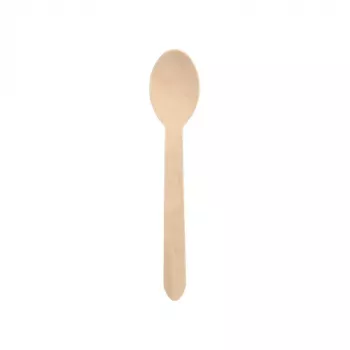 PAPSTAR pure wooden spoons, 157 mm, birch wood, Natural light, 500 pieces, biodegradable 86941