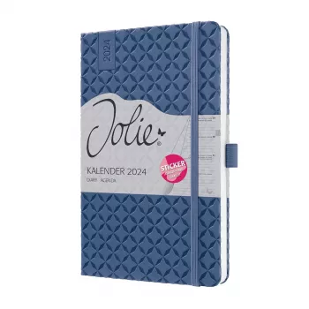 SIGEL Jolie 2024 weekly diary A6, faux leather, Blue, 1 week on 2 pages, 174 pages J4100