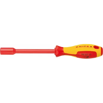 KNIPEX 98 03 13 socket spanner screwdriver, 13 mm hex socket, chrome vanadium steel, 235 mm