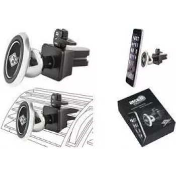 WEDO Dock-it Premium Mini Magnetic Car Air Vent Holder for Smartphones, Black/Silver 60 15054