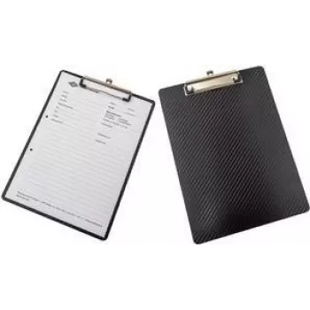 WEDO A4 Clipboard Carbon Look Black with Metal Clip and Hanging Loop 57680