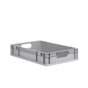 allit ProfiPlus EuroEco O612 Grey Euro Box 600x400x120 mm, 24 L, PP, Open Handles, Stackable 456809