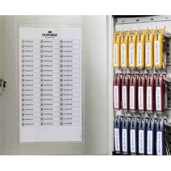 DURABLE KEY BOX 18 Key Cabinet with Cylinder Lock, Light Grey 195123