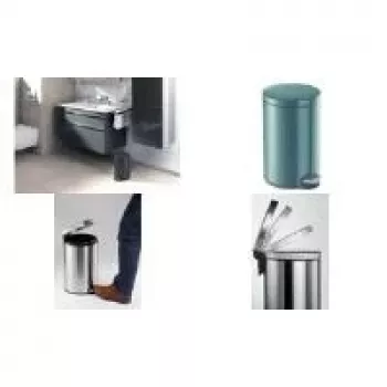 DURABLE Metal Pedal Bin 12L Round Silver 341158