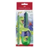 Faber-Castell Dino Jumbo Writing Set, Green, 3 pens, 3 mm lead, ergonomic triangular, break-resistant, from 3 years 111529