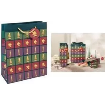 SIGEL Christmas Gift Bag in Cut-out Style, small, paper 157 g/m², matt, 1 piece (GT047)
